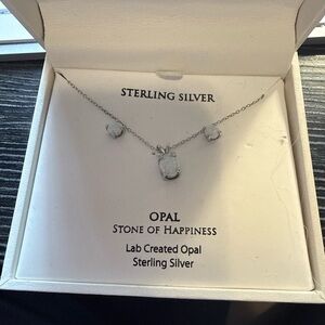 Elegant Sterling Silver Opal Necklace